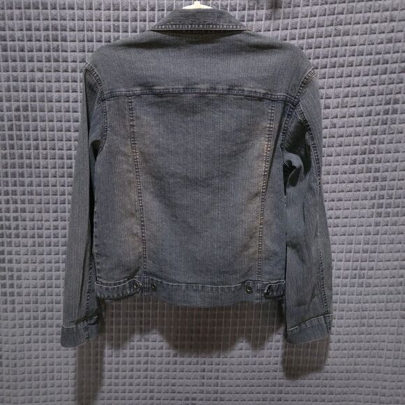 Y2K Denim Jacket Capris Set Sz8 Med Chico Design Grunge Flare Jean Stretch Waist - Picture 10 of 16